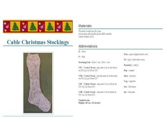 Cable Knit Christmas Stocking Pattern