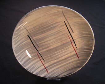 Retro Stetson Hiawatha vegetable bowl, gray red black, 1950s 1960s midcentury china, TheRetroLife