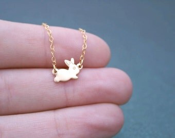 Tiny Baby Bunny Necklace Gold | Delicate Necklace