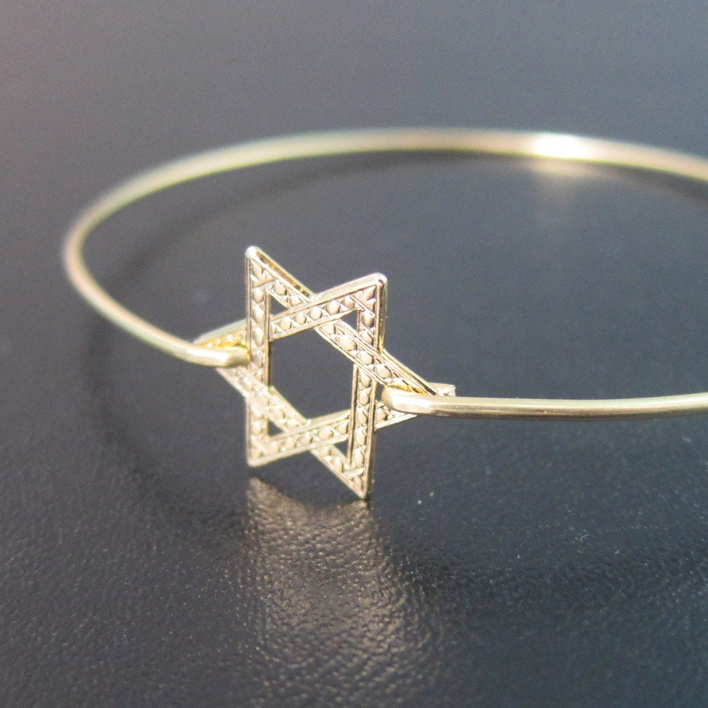 Star of David Bracelet Star of David Bangle by FrostedWillow