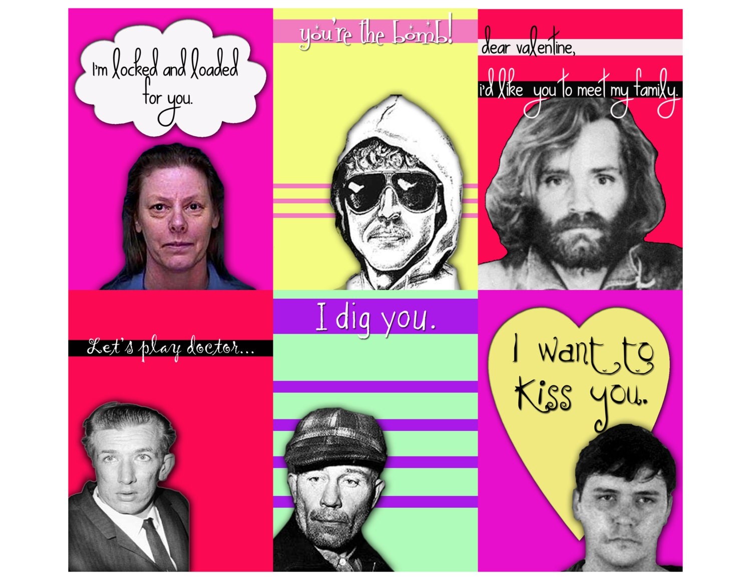 Serial Killer Valentine version 3 assortment 6 to a sheet