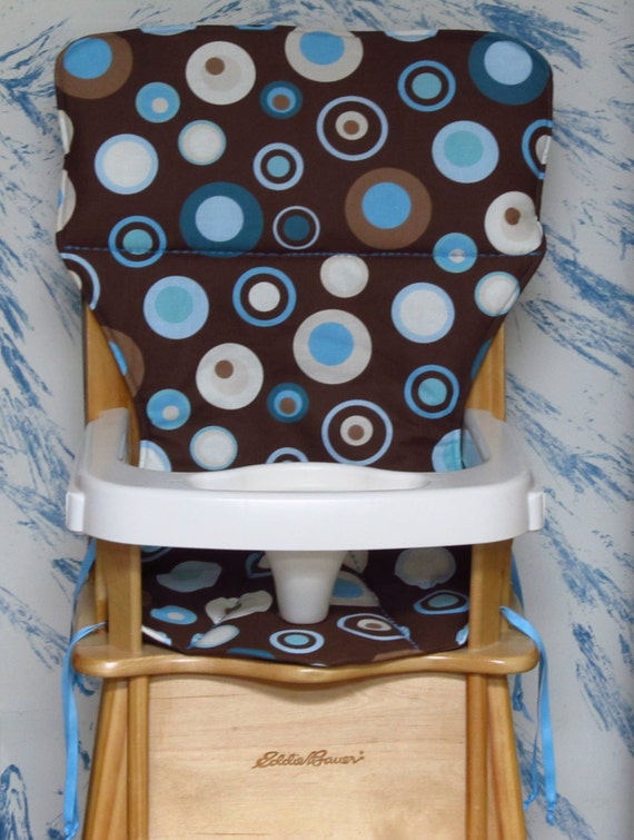 Edbauerjenny Lind Wood High Chair Cover Padblue Party Dots