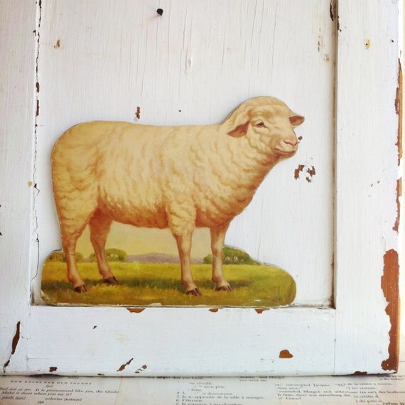 vintage sheep illustration by noodleandlouvintage on Etsy