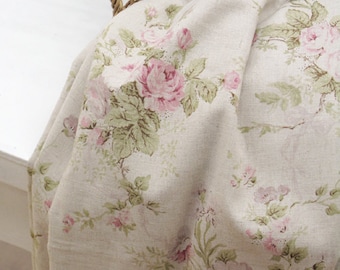 A Yard of Watercolor Floral linen blended Wide 140cm, U6042