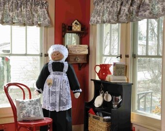 Vacuum Cleaner Cover - Soft Sculptured Grandma - Maid/Nanny Black and White