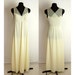 1960s nightgown, Shadowline, chiffon bodice, crossover back, full length nightgown, butter cream, Size M