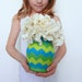 Blue Green Vase / Geometric Home Decor / glass and concrete vessel