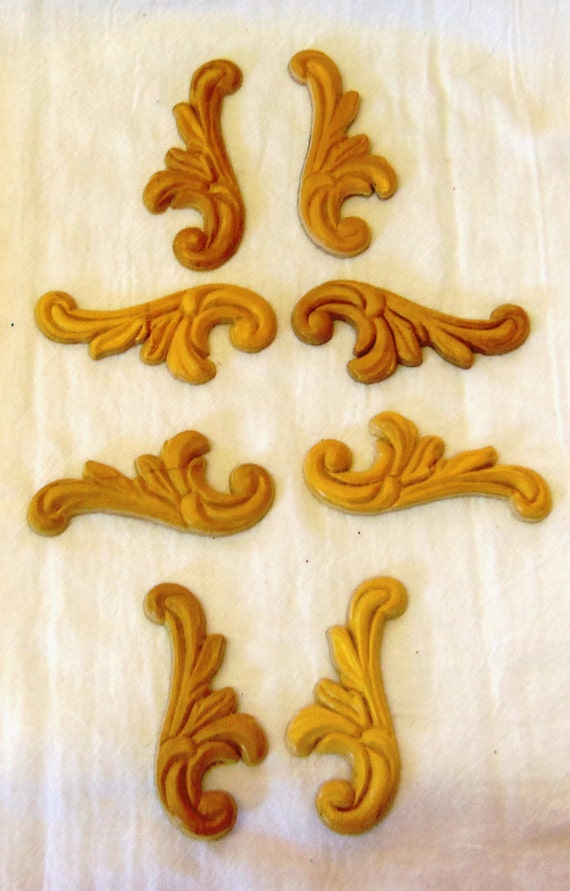 Wood Appliques Trim Onlay Embossed Furniture by prettyware on Etsy