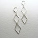 Sterling silver geometric diamond cut-out dangle earrings