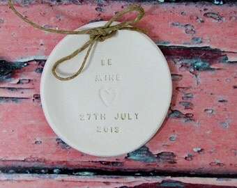 Be Mine Personalized wedding ring bearer Ring dish Wedding Ring pillow