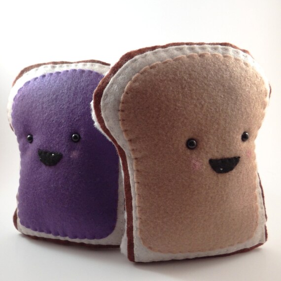 Peanut Butter and Jelly Best Friends Forever OOAK Plush