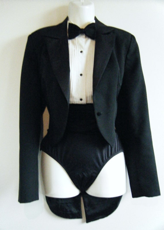 Reserved80s Womens Tuxedo With Tails Jacket Tux Shirt 3684