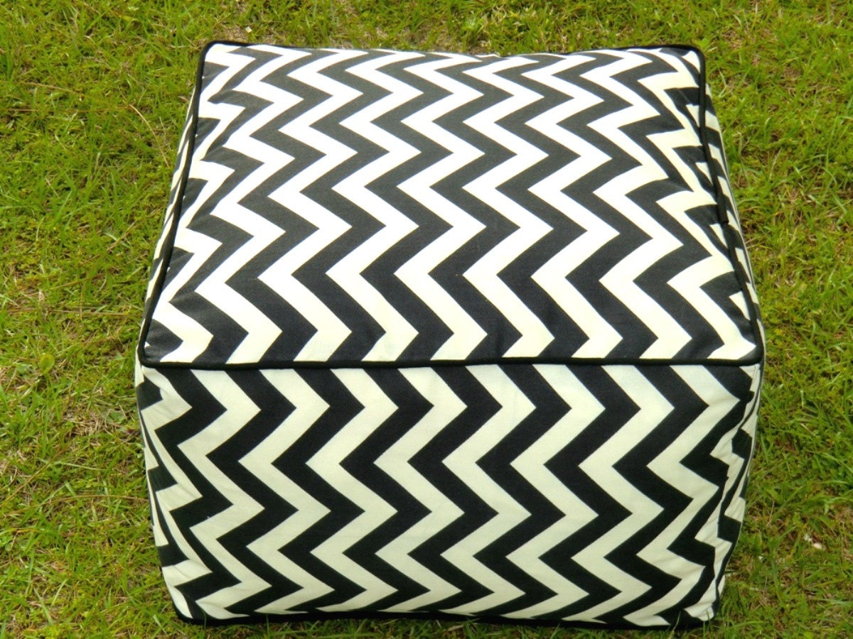 Outdoor pouf ottoman in 20x20x14 chevron pouf in by anitascasa