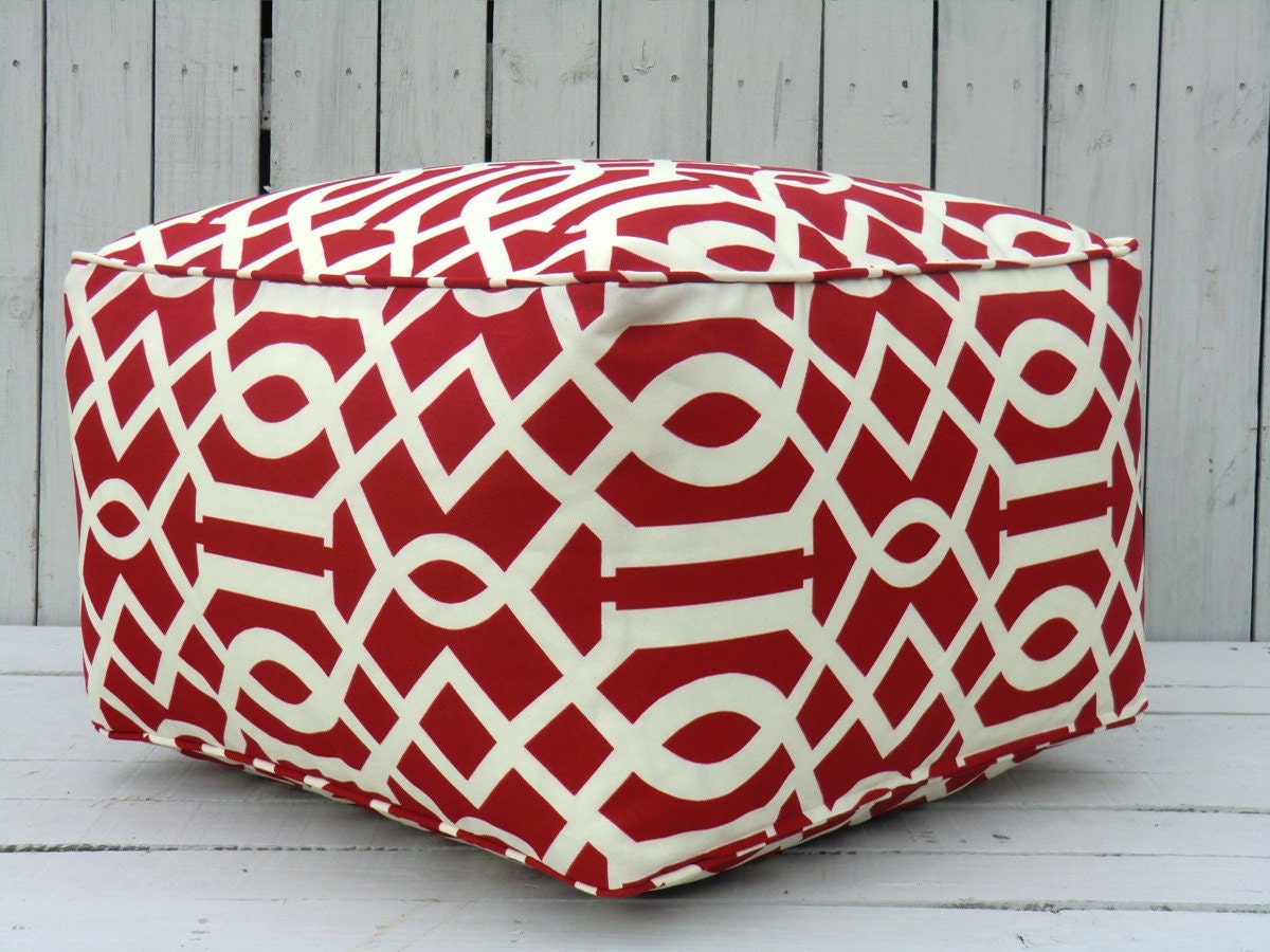 Red square pouf ottoman red outdoor ottoman 20x20x14 by ...