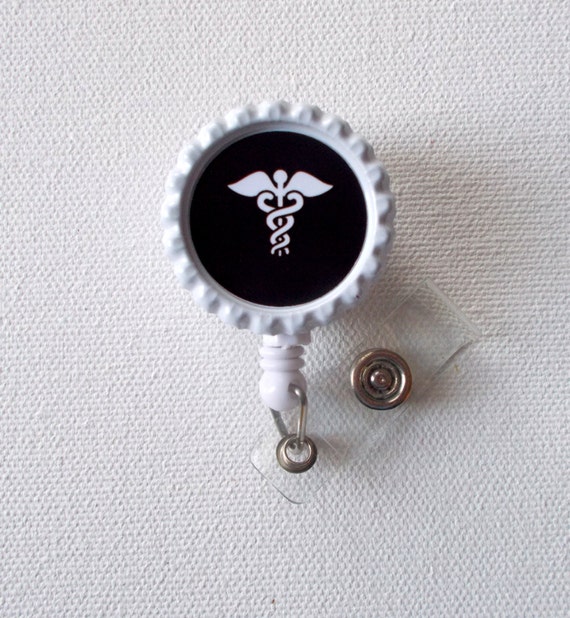 Caduceus Medical ID Badge Holder Badge Reel Name by BadgeShack