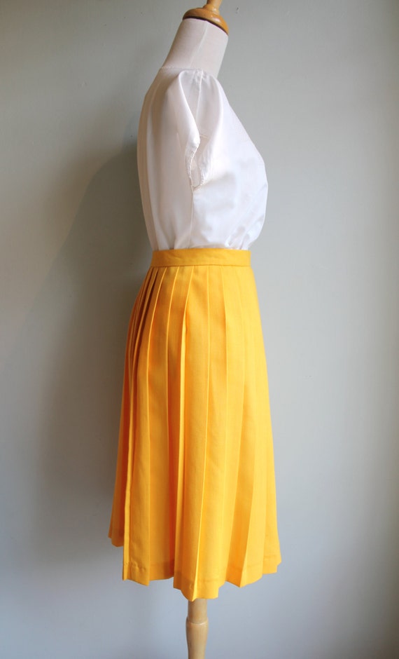 Vintage Sunshine Yellow Pleated Skirt