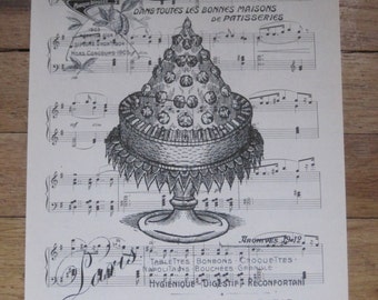 NEW french market paris pastissiers vintage sheet music