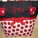 FREE SHIPPING Custom Handmade Lady Bugs Lady Bugs fabric diaper bag Lady bug applique design you choose name