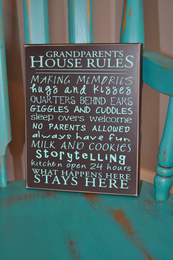 Grandparent House Rules 8"x10" sign