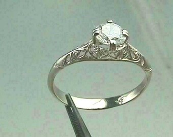 Edwardian filigree engagement rings