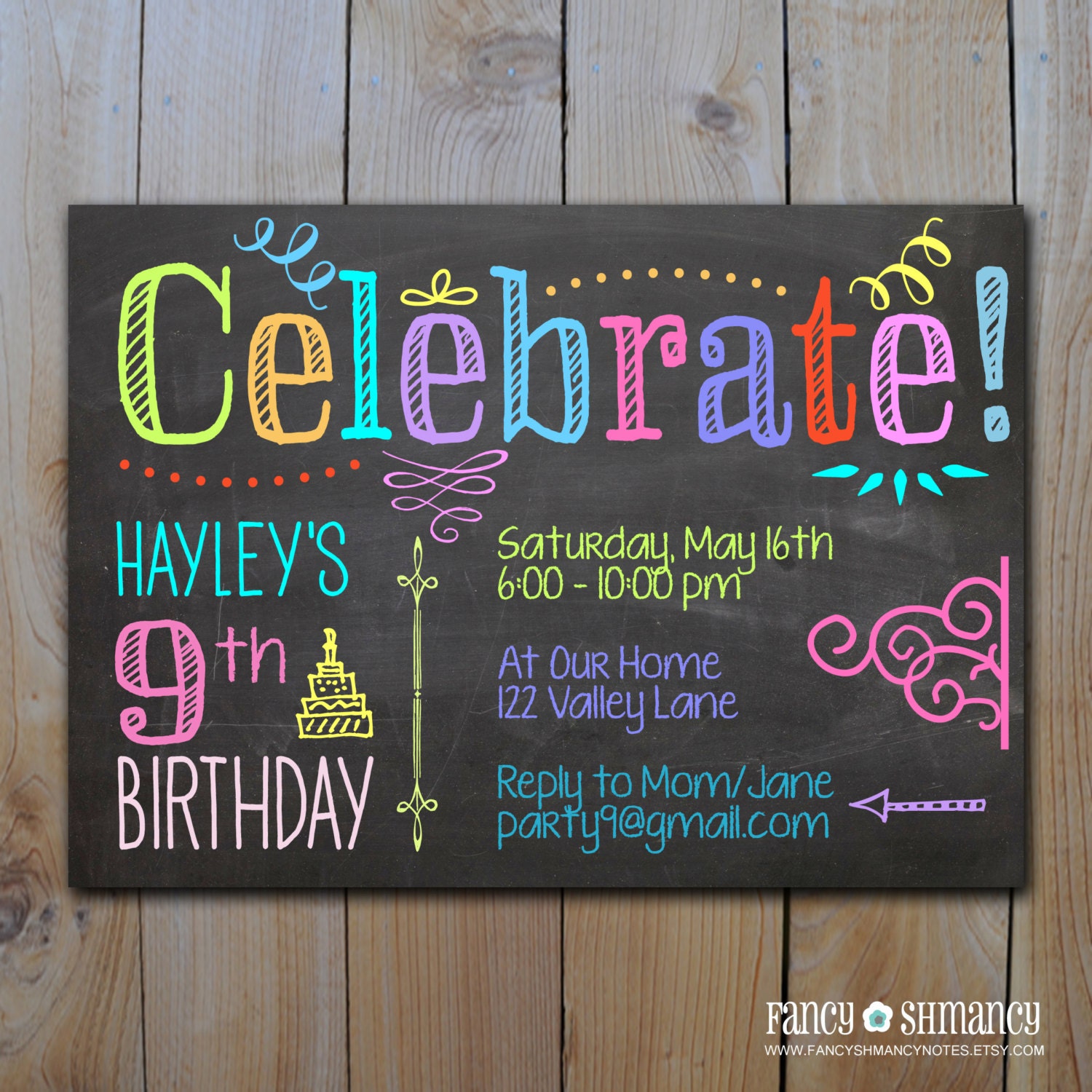 Chalkboard Party Invitations 9