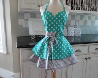 Apple of My Eye ~ Sadie Style ~ Women's Retro Full Apron - ~ 4RetroSisters