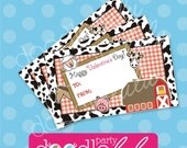 INSTANT DOWNLOAD DIY Printable Happy Valentine's Day Farm Barnyard Cards / Tags - 2 Designs from DoodleLulu by 2 june bugs Il_170x135