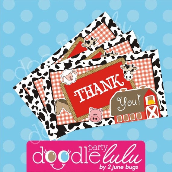 INSTANT DOWNLOAD DIY Party Favors Farm Barnyard Bash Cow Print Birthday Printable Favor Tags - DoodleLulu by 2 june bugs Il_570xn