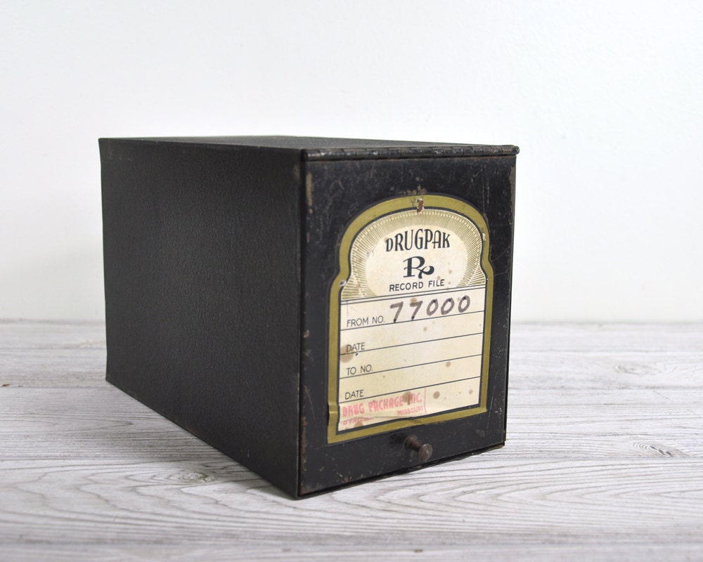 Vintage Pharmacy / Metal Storage Box / Industrial