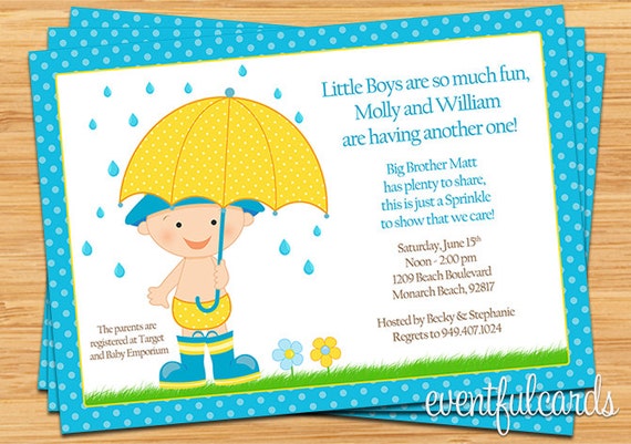 Baby Sprinkle Shower Invitation for Boy (Also Available in Girl) Il_570xn