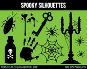 Spooky Silhouettes Clipart - Digital Clip Art Graphics for Personal or Commercial Use Il_170x135