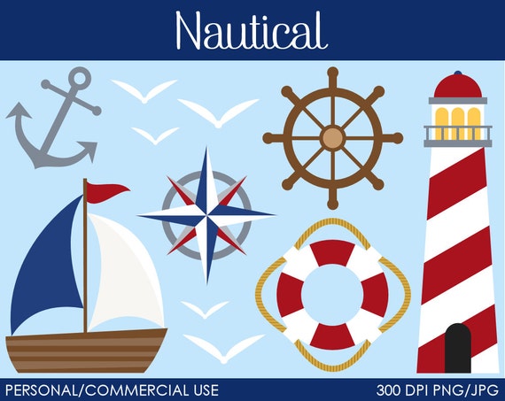 Nautical Clipart Digital Clip Art Graphics for by MareeTruelove