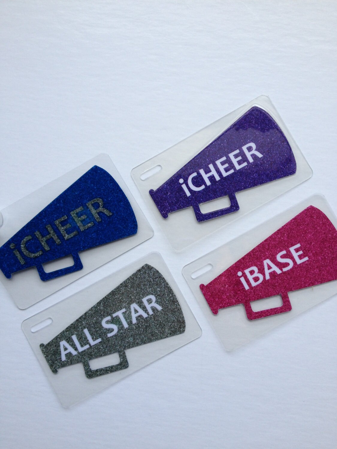 Bling Cheerleading Bag Tag Glitter Cheer Bag Tag Megaphone