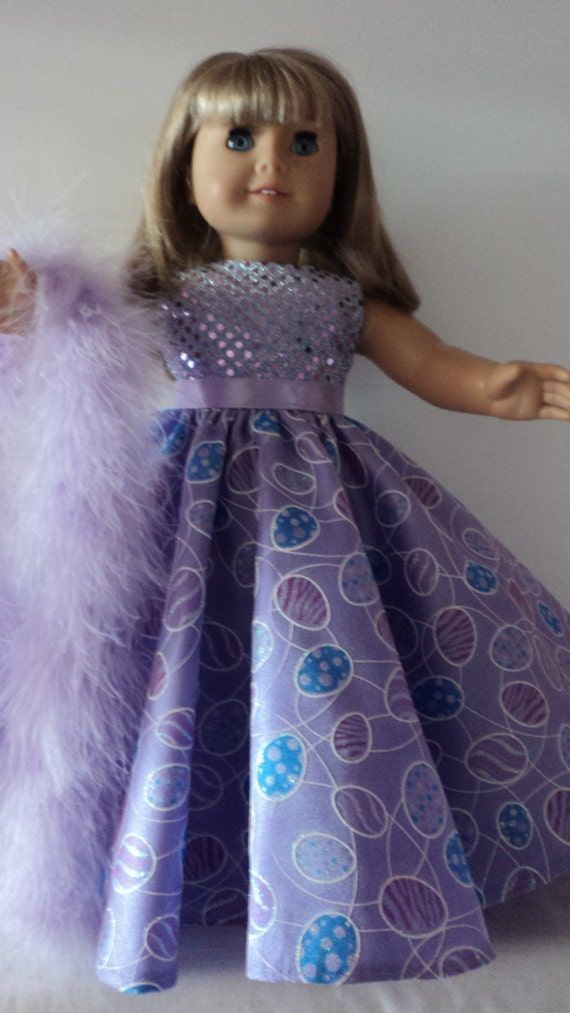 American Girl doll clothes Easter Egg Gown and Boa 276