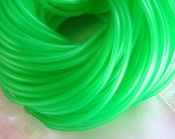Rubber Cord tube 2mm(0,08in), hole 0,8mm(0,03in), PVC, Light Green- 4,5m/5 yards(1 piece)