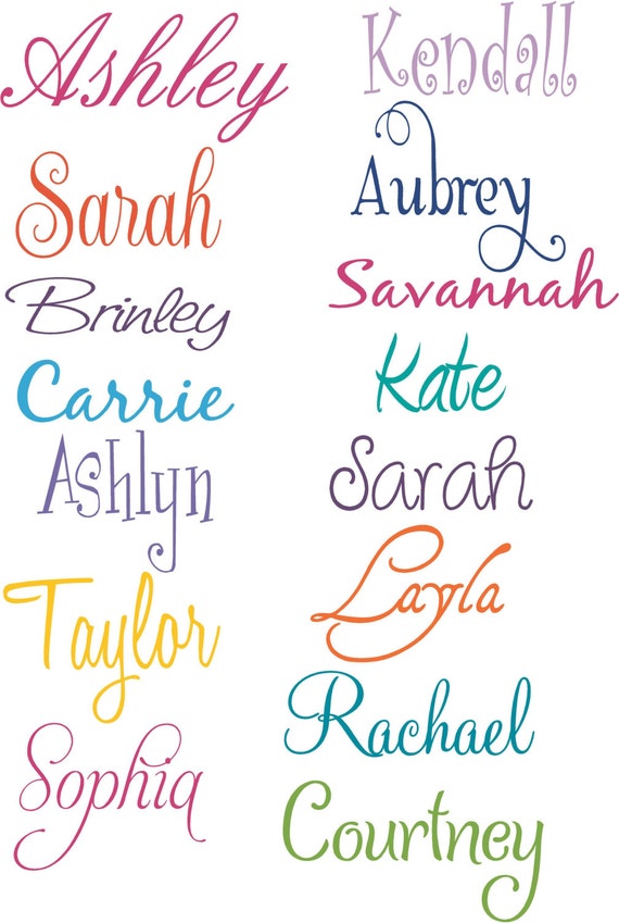  Girl Names PERSONALIZED Vinyl Wall Decal