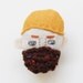 ginger orange red knitted bearded man bloke brooch