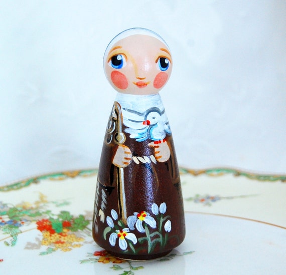 St Colette Catholic Saint Doll Wooden Toy Made to Order