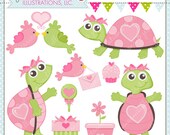Happy Heart Turtles Cute Digital Clipart for Commercial or Personal Use, Valentine Clipart, Cute Turtle Graphics Il_170x135