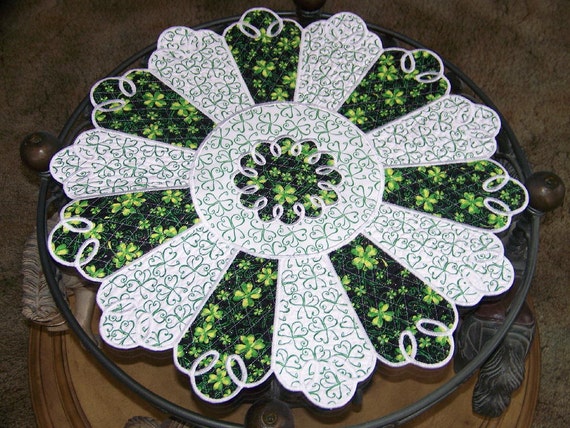Round Quilted Table Toppers Urban Home Designing Trends Special Occasion Table Topper Quilted Spring Irish St