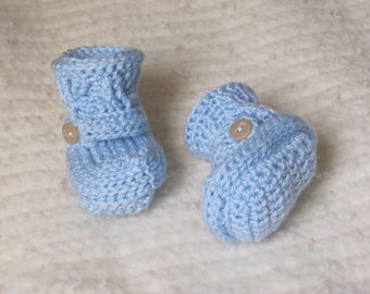 Crochet Baby Booties 0 to 3 Months Brown by RosebudBoutiqueAndCo