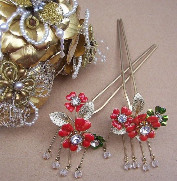 Vintage Japanese Hair Accessory Kanzashi Geisha Hairpin Hair