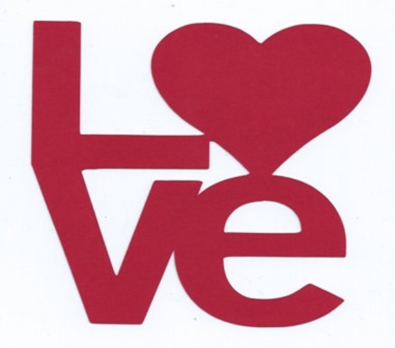 Items similar to Love with heart word silhouette on Etsy