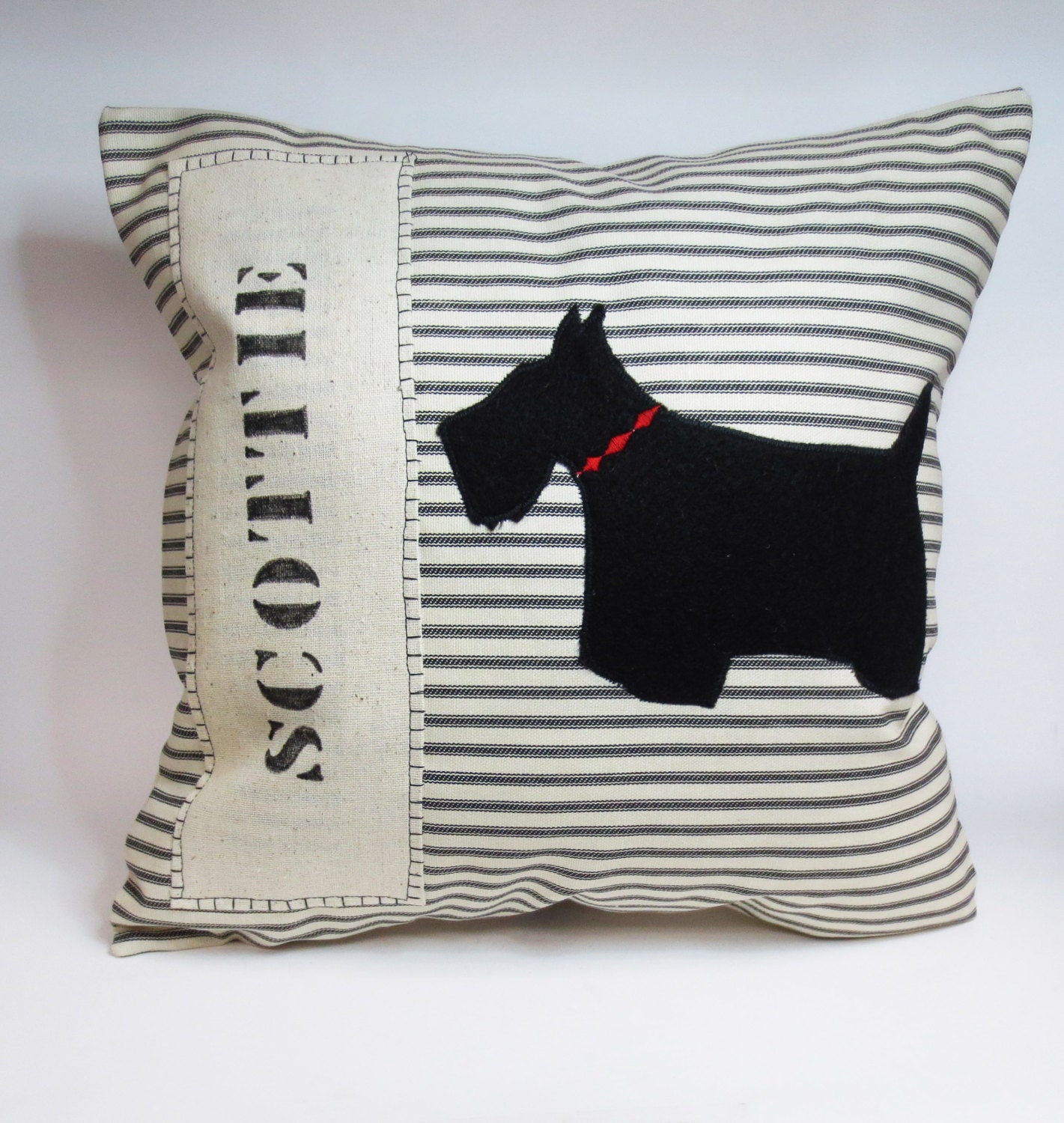 scottie christmas pillow