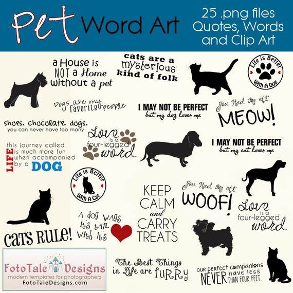 INSTANT DOWNLOAD Pet Word Art Collection 25 high
