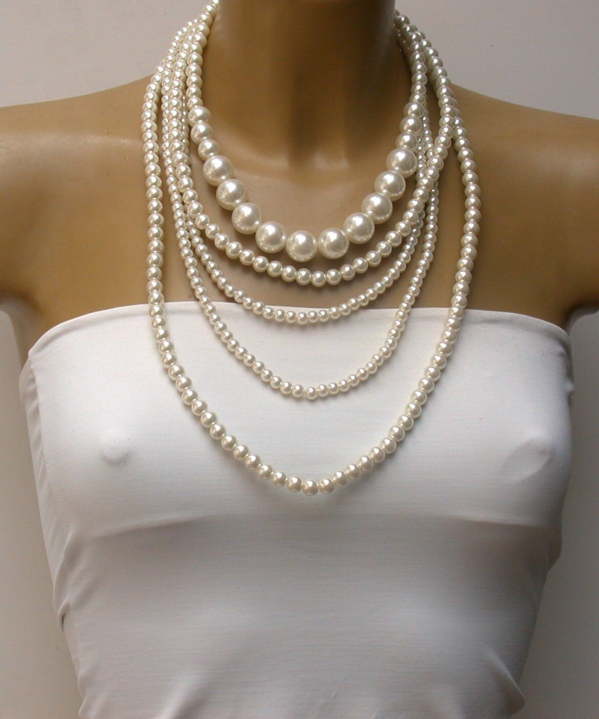 Bridal Jewelry Wedding Necklace Multi Strand Vintage Inspired