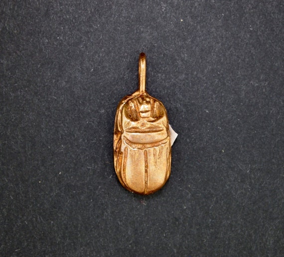 Egyptian Scarab Pendant in Antique Bronze