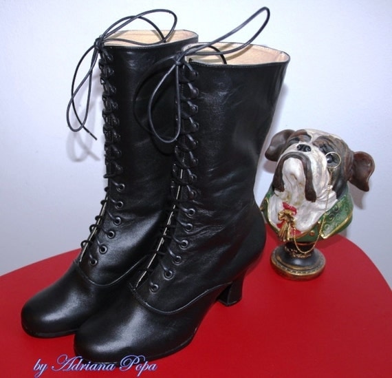 Victorian BOOTIES Victorian shoes Historical boots in black