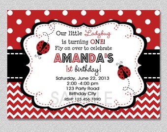 Ladybug Birthday Invitation Ladybug Birthday Party Invitation Printable