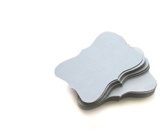 24 light grey / Silver Bracket cards (3.5 x 2.5 inches) cardstock die cuts A230